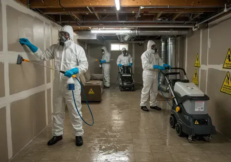 Basement Moisture Removal and Structural Drying process in La Grange, NC